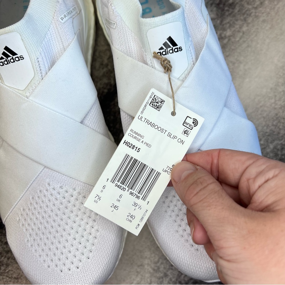 Adidas Ultraboost DNA Slip On White Core Black Athletic Running Sneakers - Picture 3 of 8